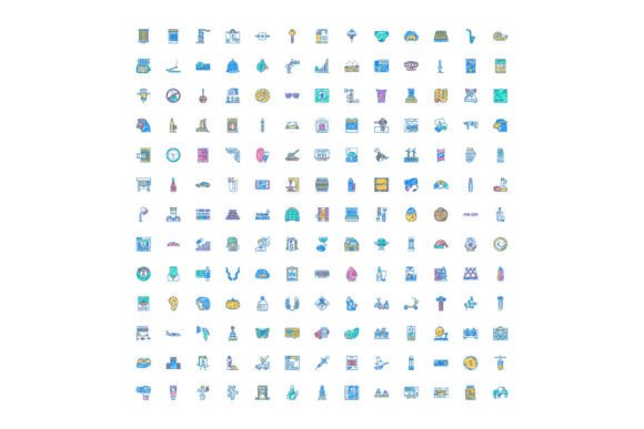 Assorted Colorful Icons Set Illustrating: A Versatile Design Resource for Modern Creatives