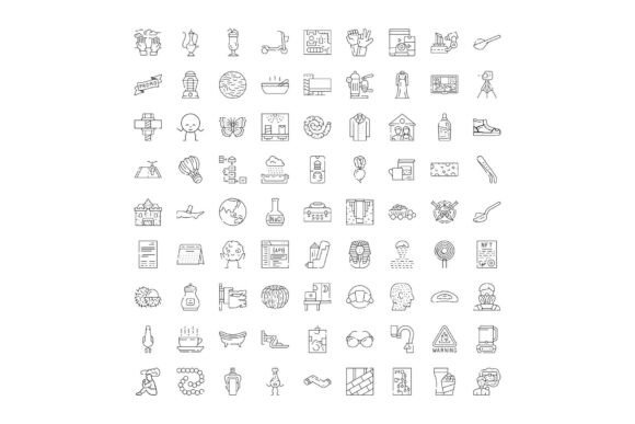 Assorted Outline Style Black and White I: A Versatile Toolkit for Modern Design