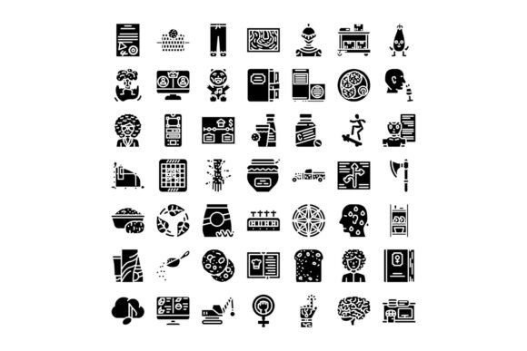 Black and White Minimalist Glyphs Icon C