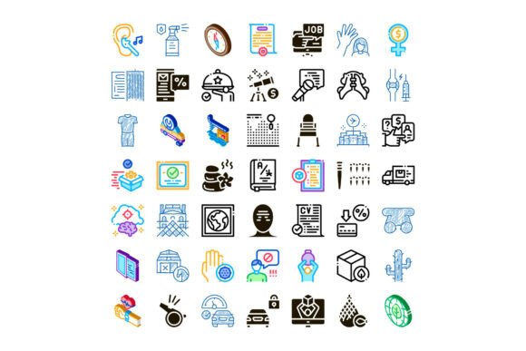Collection of Business Health Education Icons