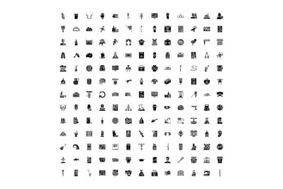 Collection of Diverse Black Glyph Solid: A Practical Choice for Modern Design Projects