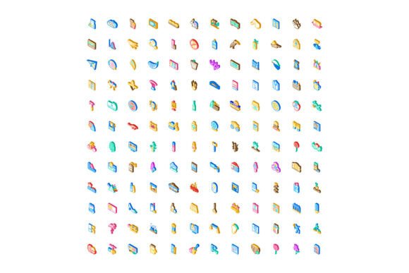 Diverse Isometric Icons Collection Repre: Enhancing Visual Communication Across Projects