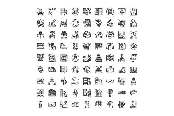 Diverse Line Icon Collection: Modern Design Essentials