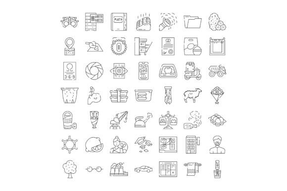 Diverse Line Icons Collection for Everyd: A Modern Design Essential