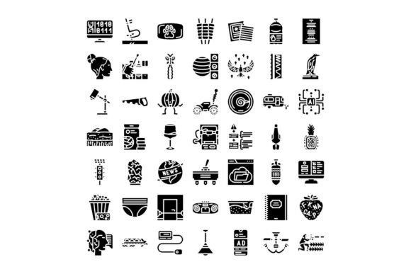 Enhancing Digital Design with a Collection of Miscellaneous Glyph Icons