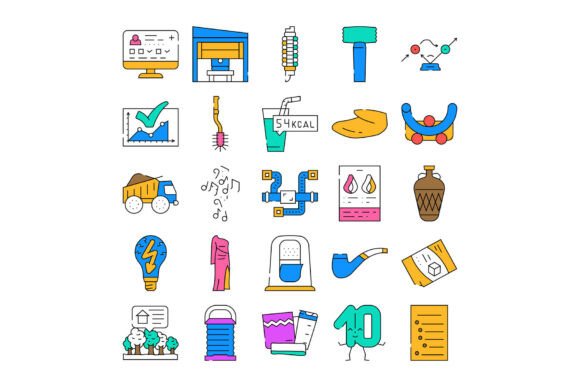 Exploring Different Modern Outline Icons Covering for Creative Design