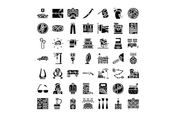Exploring the Versatility of a Collection of Various Modern Glyph Styles