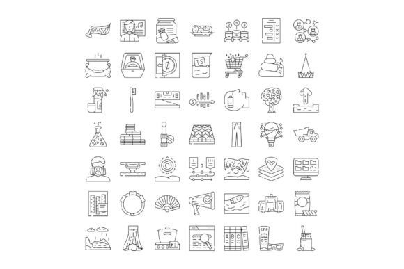 Various Line Art Icons Representing Obje: A Versatile Visual Resource for Modern Design
